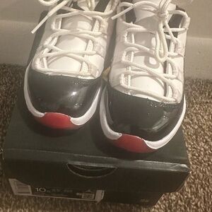 Jordan Kids Black, White, and Red Sneakers